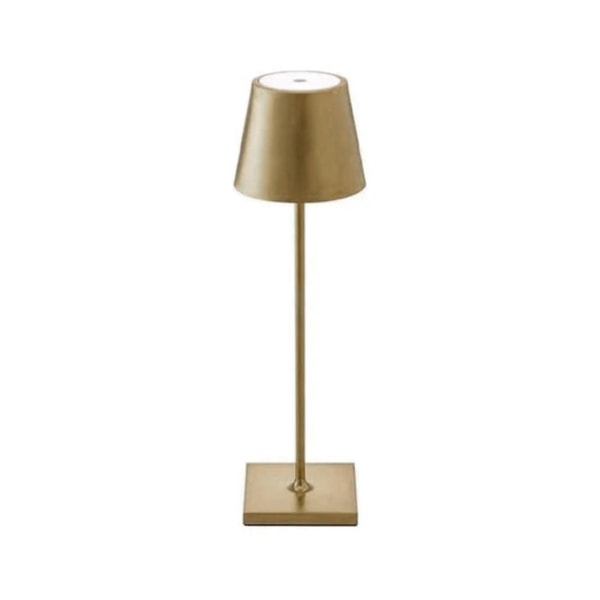 Dimbar sladdlös bordslampa 3-vägs sladdlös aluminiumlampa för läsning Gold