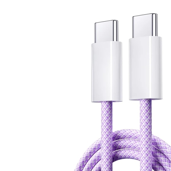 2023 Original USB C-kabel för iPhone 15 Pro Max iPad PD 65W 45W 25W Turboladdning Typ C Snabbladdare för Samsung S23 S22 Lila 1m