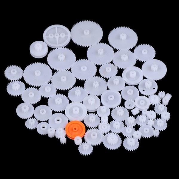 64 sorters plastaxel enkel dubbellager kronsnäckhjul Kugghjul