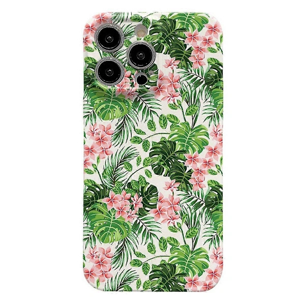 iPhone 14 Pro Max Case with Tropical Plant Pattern Hard PC Back Cover