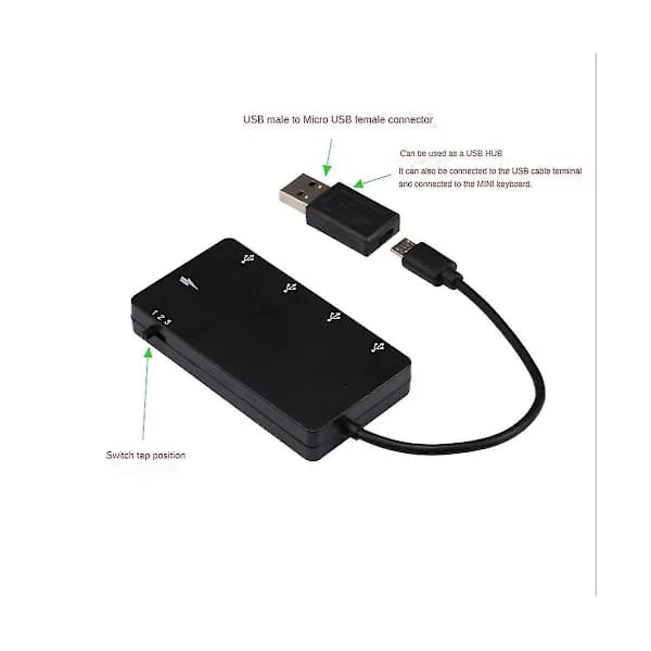 Sett -usb Otg 4-port hub ladeadapterkabel for Ph høy hastighet