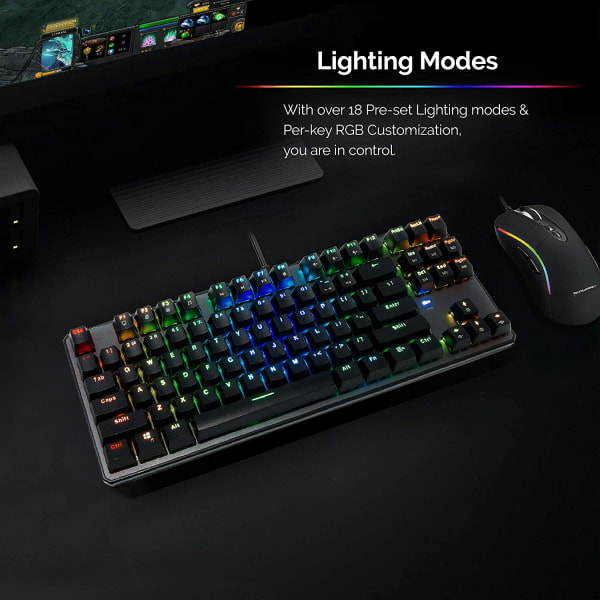 Tecware Phantom 87-tangenters mekaniskt tangentbord, RGB-belysning, Outemu