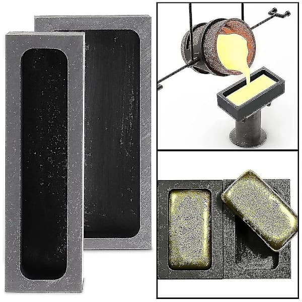 2 stk. 1 kg 665 g grafitstøbeform smeltedigel til støbning af metal, grafitdigelform til guld
