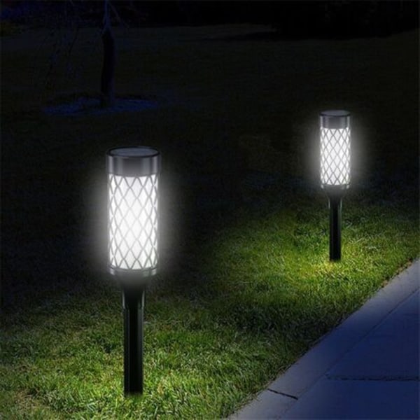 4 stk. Solcellelamper for utendørs bruk, vanntette med høy lysstyrke, LED-lys, for fortau, gårdsplass, uteplass, landskap, hvit