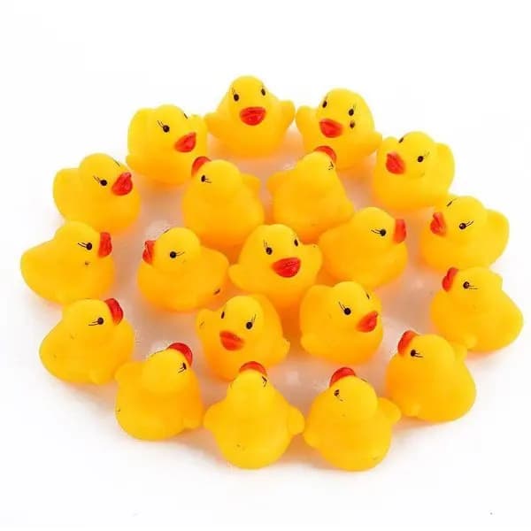 10-pakning knirkende badeender i gummi, holdbare, giftfrie badeleker for barn og babyer, gule 3,5 x 3,8 cm