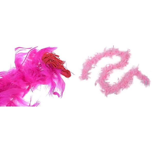 TS-2 stk. 2m Fjerboa Fluffy Håndværk Kostume Udklædning Bryllupsfest Hjemmeindretning (hot Pink & Pink)
