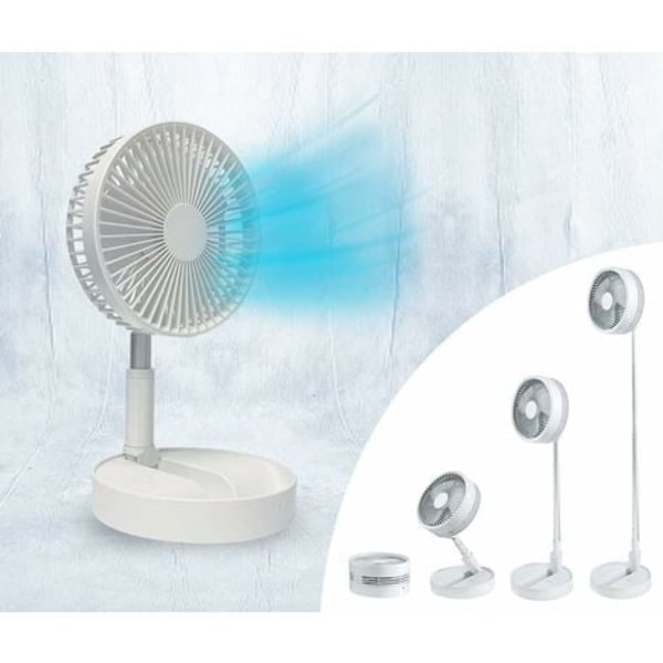 TS-Fold & Cold – Mini utdragbar fläkt med batteri – Kraftfull USB-fläkt med 10 timmars batteritid – Flexibel golv- och bordsfläkt