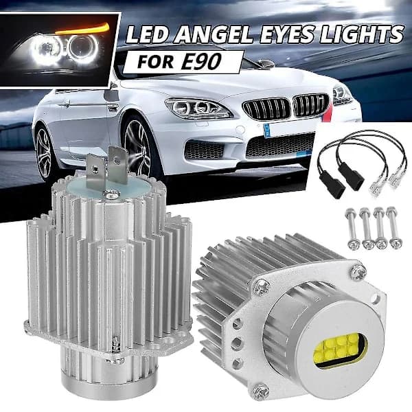 2 stk. Angel Eyes Canbus 80w LED-frontlykter Markeringslys Feilfri For - E90 E91 3-serie 2005-