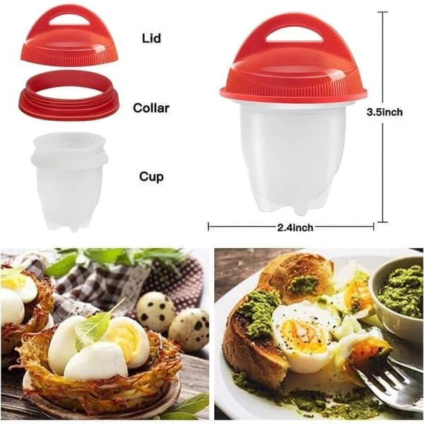 Silikon Egg Cooker, 6 stk Kokte Egg Silikon Pocher, Egg Cooker Egg Cooker Enkel Egg Cooker Egg Cup Matkvalitet Silica
