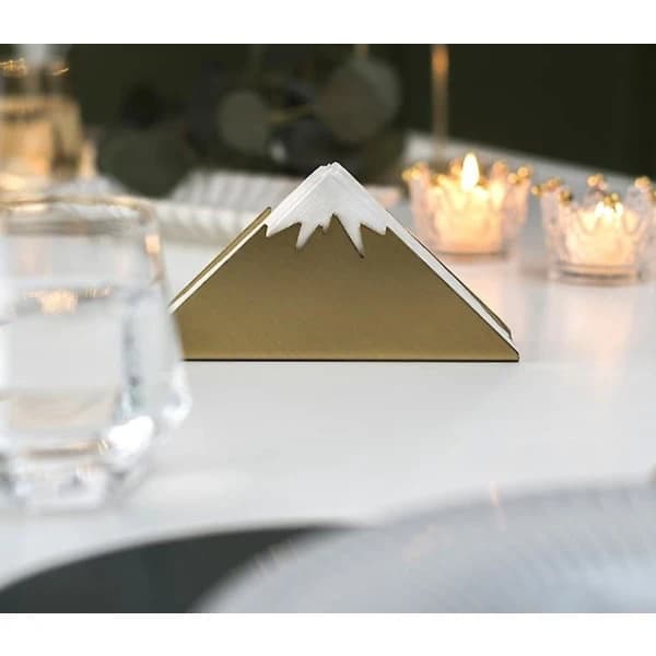 Dhrs Trekant Servietholder Rustfrit Stål Servietholder Organizer Guld Serviet H