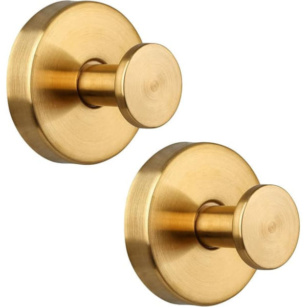 Suction Cup Hook - Bathroom Hook - 2-pack - Towel Hook - Clothes Hanger - Gold