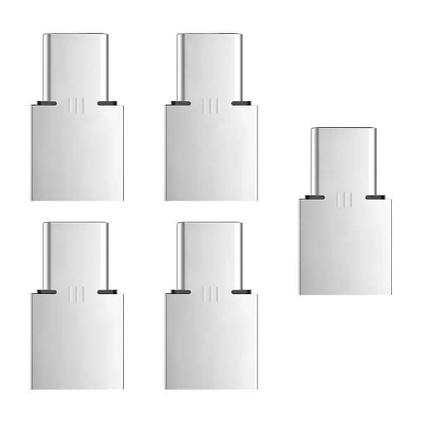 5 stk. Ultra Mini Type-C USB-C til USB 2.0 OTG-adapter til mobiltelefon, tablet og USB-kabel og flash-disk