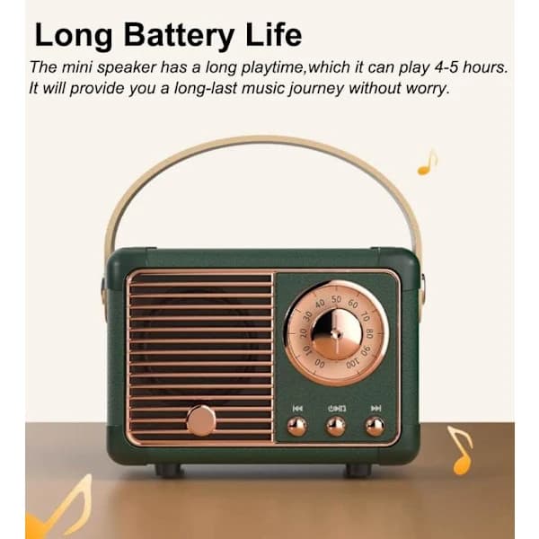Retro Bluetooth-kaiutin Mini langaton kaiutin, ulkoilma kannettava Bl