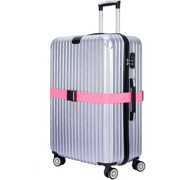 Bagagestropper til kufferter, 4-pak, pink