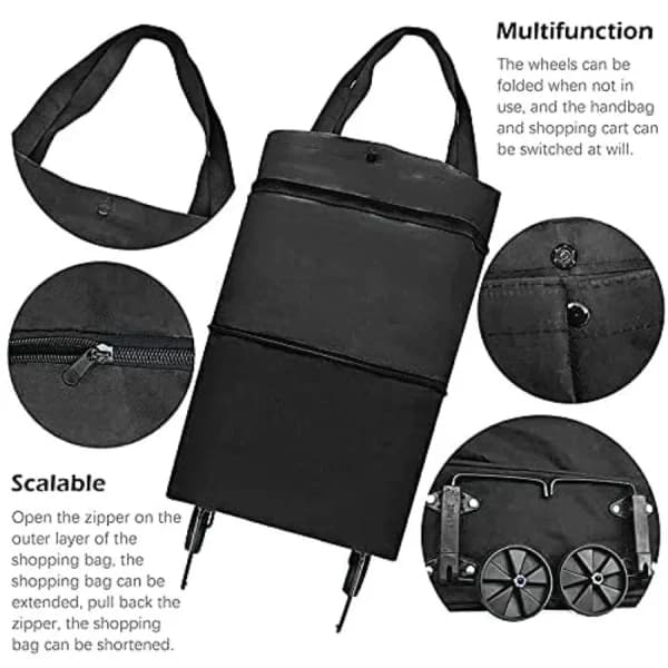 1 sammenleggbar handlevogn - sammenleggbar handleveske med-FA11-
