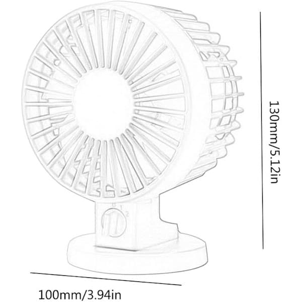 Mini USB Kontorventilator Lille Støjsvag Elektrisk Dobbeltbladet