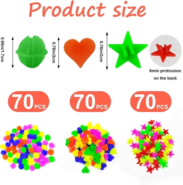 Barnesykkel Eikeperler, 210 Stykker, Fargerik Plastklips