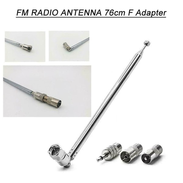 För Bose Wave F-typ Radioantenn Fm Teleskopantenn 3,5 mm adapterkontakt（silver）（4st）