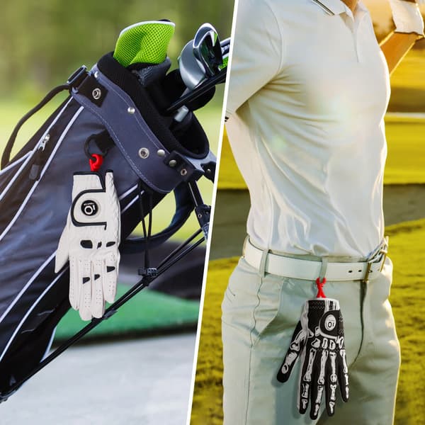 5-pack golfhandsksträckare med karbinhake, blandade färger Yellow + Red + Blue + White + Black