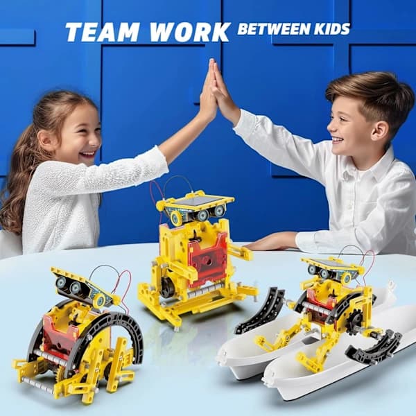 Solcelle-robotsett, robotleker for gutter 7-12 år, guttegave 7-12 år, leker for gutter 7 8 9 10 11 12 år, konstruksjoner PL A