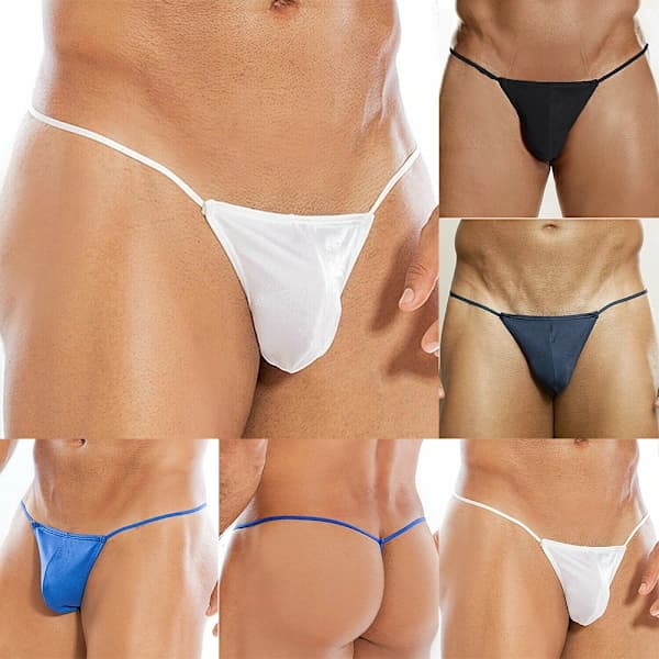 Herrunderkläder Sexig G-string T-back Kalsonger-FA11- vit