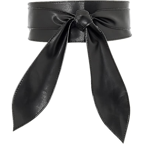 Brett dam bälte, brett midjebälte i mjukt läder, knutet brett bälte, fluga, midjeband, skärp, elegant omlottbälte