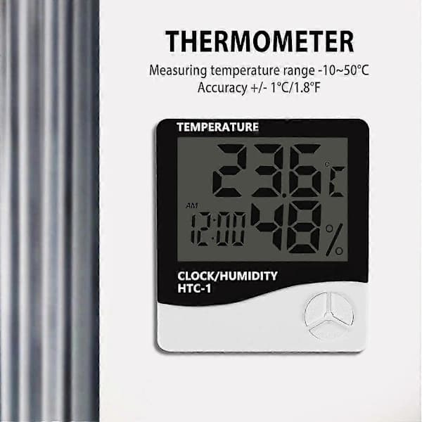Digital LCD Innendørs Utendørs Rom Elektronisk Temperatur Luftfuktighetsmåler Termometer Hygrometer Vær JP