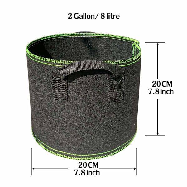 5-pakke 2 gallons plantevekstposer hage stoff potter luftning tunge tykke nonwoven med håndtak