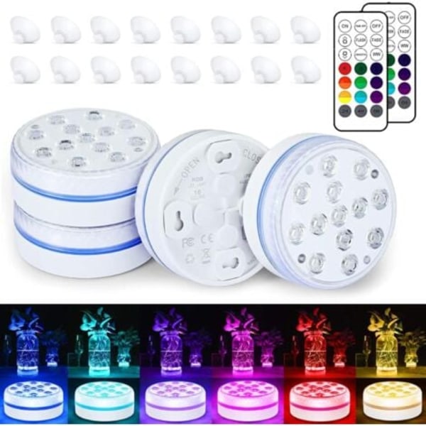 TS-Nytt produkt led fjernkontroll dykkerlys/13 lys stor sugekopp svømmebassenglys belysningstid 30-50 timer IP68 vanntett