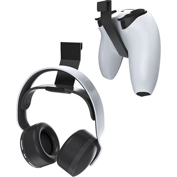 Velegnet til PS5 / Krog: Hovedtelefon- og controllerholder + spiltilbehør - 2 stk.