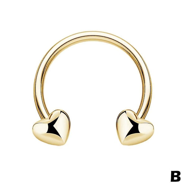 Rustfri Stålringe til Septum, Næse, Hjerte, Stjerne, Stud, Ørering, Loop Piercinger Hjerte