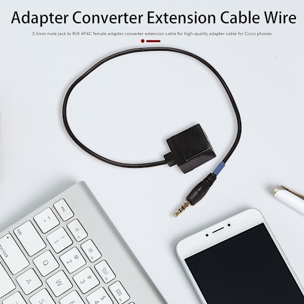 TS-3,5 mm uros - RJ9 4p4c naaras -adapterimuunnin jatkojohto puhelimelle High Adapter Cab