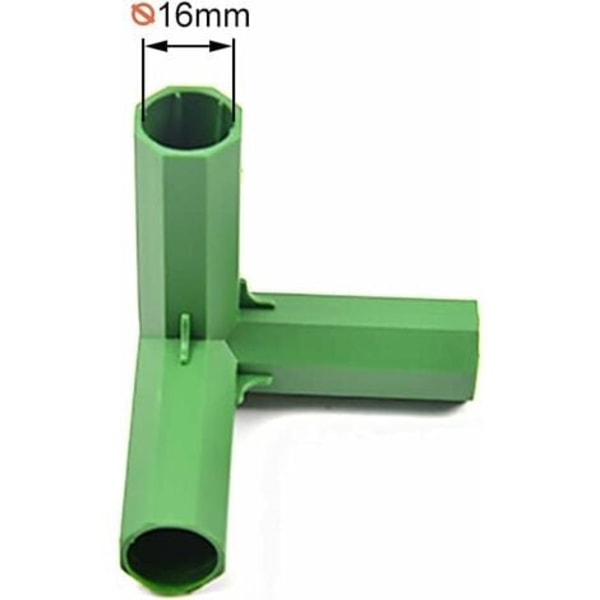 TS-Koblingsstykke for Drivhusramme, Drivhusramme Møbelkoblinger, 10 Tilkoblingstilbehør for Hageramme Stabil Støtte på 16 mm for Ramme