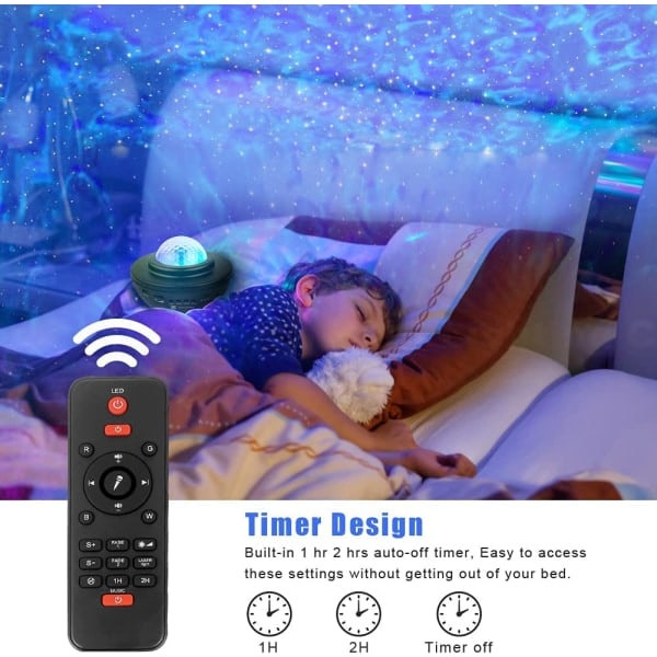 Stjernehimmelprojektor LED Galakselampe Bluetooth Nattlampe 21
