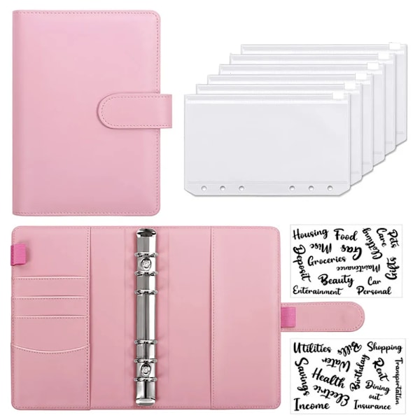 Grossist Notisblock A6 PU Läder Budget Bindnings Anteckningsbok Kontant Kuvert System Set med Fickor för Valuta Besparingar Räkningsorganisatörer 230408