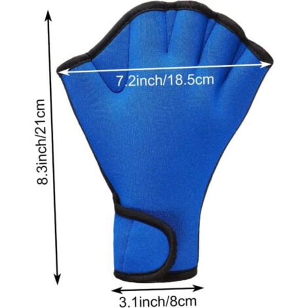 2 Par Aqua Fit Simhandskar Simträningshandskar Simfötter Fitness Neoprenhandskar Vattenmotstånd Träningshandskar för Simning och Dykning med Handled