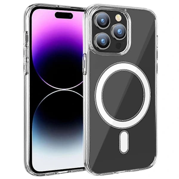 For iPhone 15 Pro Compatible with MagSafe Shockproof TPU+PC Case Transparent Mobile Phone Shell