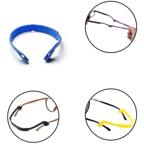 10 delar silikon glasögonrem, glasögonhållare Sport Anti-halk elastisk