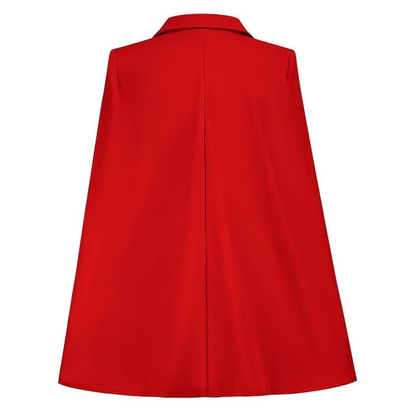 Kostymklänning för kvinnor Slim Fit mantel mantelklänning red XL
