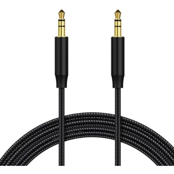 TS-Audio Jack-kabel, Aux-kabel 3,5 mm Stereo Audio Hann til Hann Nylonkabel for Hodetelefoner, iPod, iPhone, iPad, HiFi, Nettbrett, Bilradio