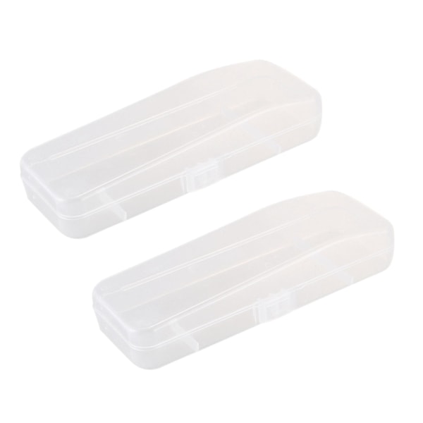 TS-2 stk. Rejse Dobbeltsidet Barberkniv Opbevaringsboks Herre Barbermaskine Plastik Etui
