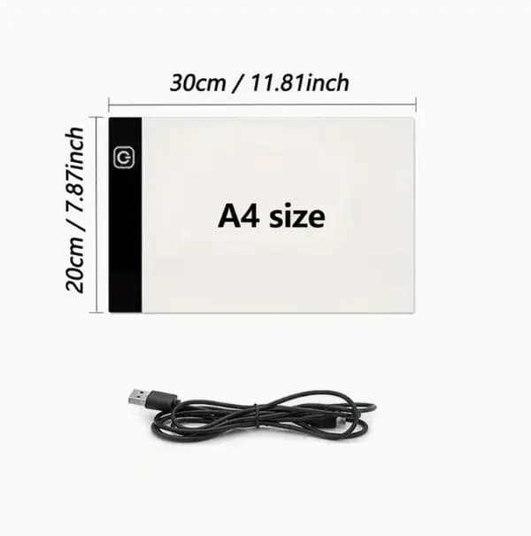LED-lysebrett A5/A4/A3 med 3 lysstyrkenivåer Lysplate/Lysbord