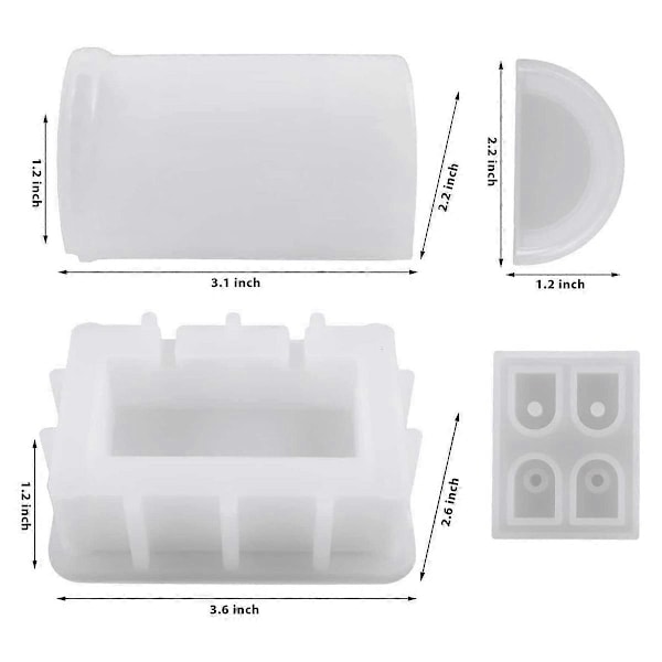 Skattekiste Resin Form, Silikoneform Epoxy Resin Smykkeskrin Lille Smykkeskrin Form