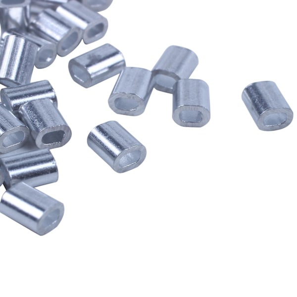 TS-Sourcingmap 1mm Stålwire Aluminium Ferrules Ærmer Sølvfarvet 100 stk