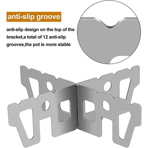Korsformet støtte i rustfritt stål for gryte. Vannkoker Matlagingstilbehør for campingovn Turstov Gassovn