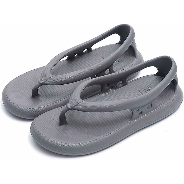 Bästsäljare- Bazuo Sandaler, Unisex Comfort Walking Flip Flops Bazuo Slides, Eva Tjock Bottom Bazuo Tofflor Grey 36-37