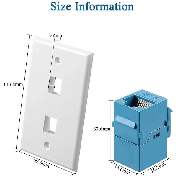 TS-4 Stykker 2 Port Ethernet Vægplade, Rj45 Cat6 Hun Til Hun Jack