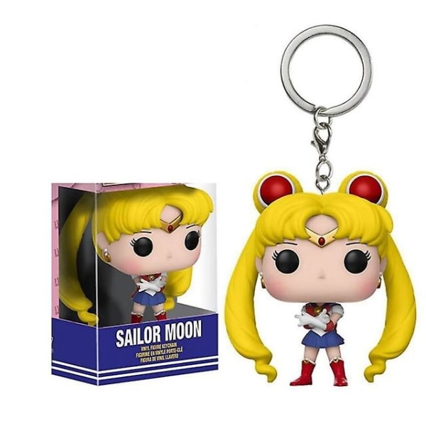 Sailor Moon Action Figur Leksaker Nyckelring present till barn bil prydnad ryggsäck dekorera