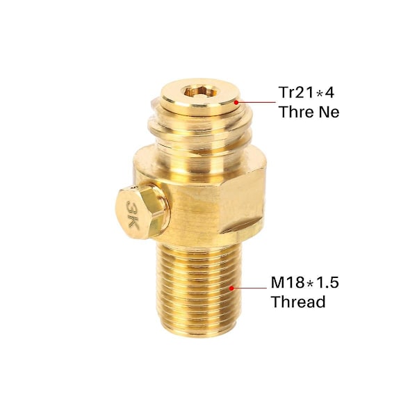 TS-2 stk. M18x1,5 Gevind Tank Maker Ventil Adapter Påfyldning Co2 Pin Udskiftning 150bar Tr21x4 Tankventil Ad
