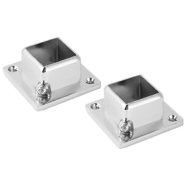 Klädstångsfæste Tøjstativ Stangstøtte Rustfrit Stål Sølv 5,2 x 5,2 x 2,4 cm Husejere 2-pak Sølv 5.2X5.2cm